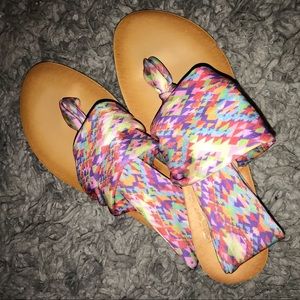 DIRTY LAUNDRY FLAT GLADIATORS - MULTI PASTELS